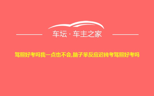 驾照好考吗我一点也不会,脑子笨反应迟钝考驾照好考吗