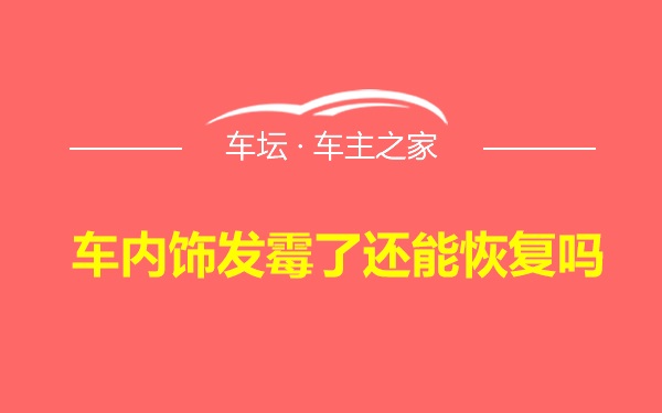 车内饰发霉了还能恢复吗