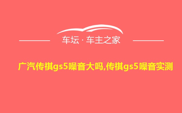 广汽传祺gs5噪音大吗,传祺gs5噪音实测