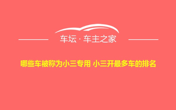 哪些车被称为小三专用 小三开最多车的排名