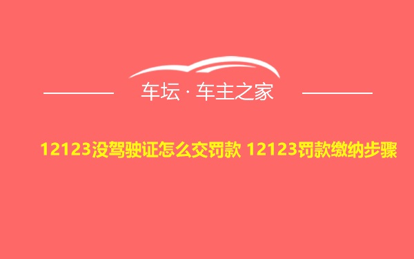 12123没驾驶证怎么交罚款 12123罚款缴纳步骤