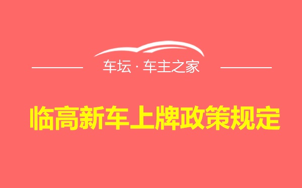 临高新车上牌政策规定