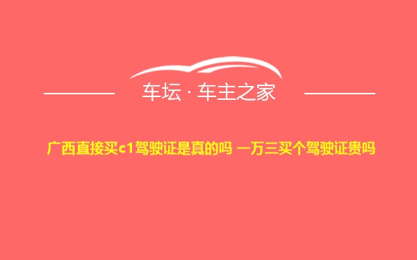 广西直接买c1驾驶证是真的吗 一万三买个驾驶证贵吗