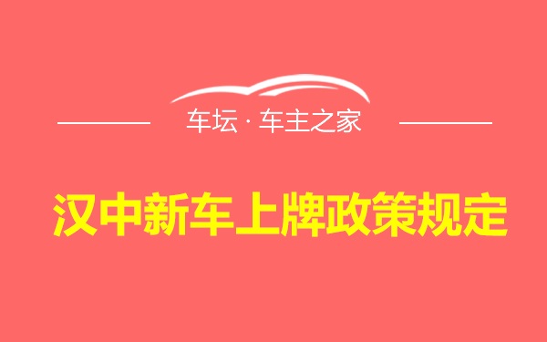 汉中新车上牌政策规定
