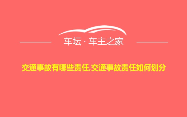 交通事故有哪些责任,交通事故责任如何划分