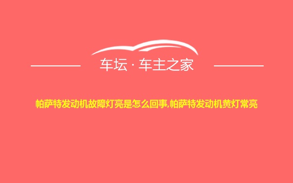 帕萨特发动机故障灯亮是怎么回事,帕萨特发动机黄灯常亮