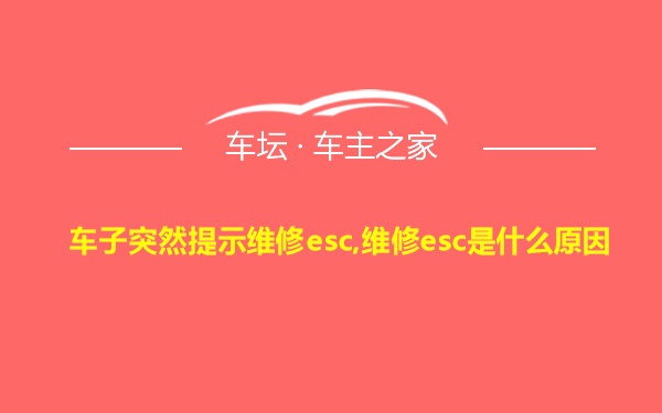 车子突然提示维修esc,维修esc是什么原因