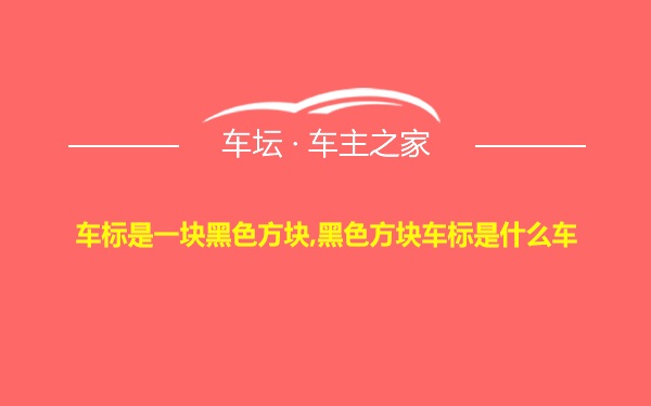 车标是一块黑色方块,黑色方块车标是什么车