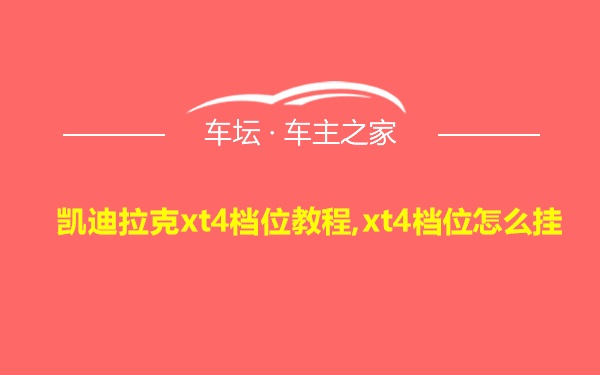 凯迪拉克xt4档位教程,xt4档位怎么挂