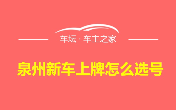 泉州新车上牌怎么选号