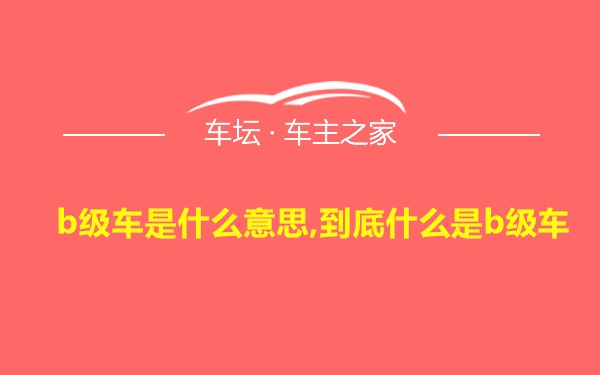 b级车是什么意思,到底什么是b级车