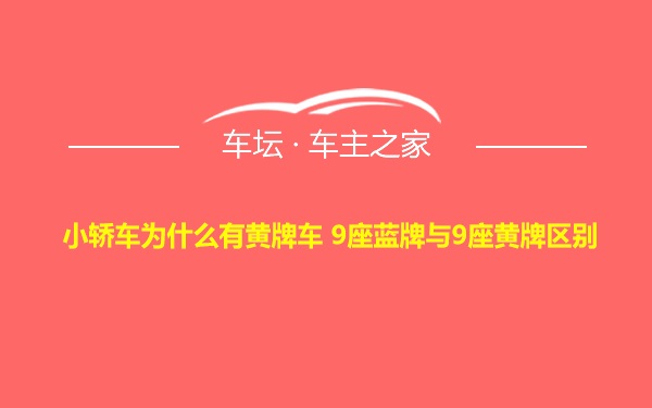 小轿车为什么有黄牌车 9座蓝牌与9座黄牌区别