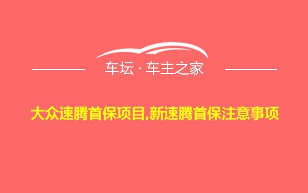 大众速腾首保项目,新速腾首保注意事项