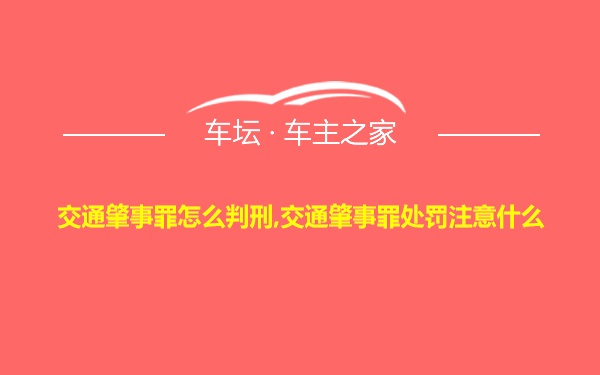 交通肇事罪怎么判刑,交通肇事罪处罚注意什么