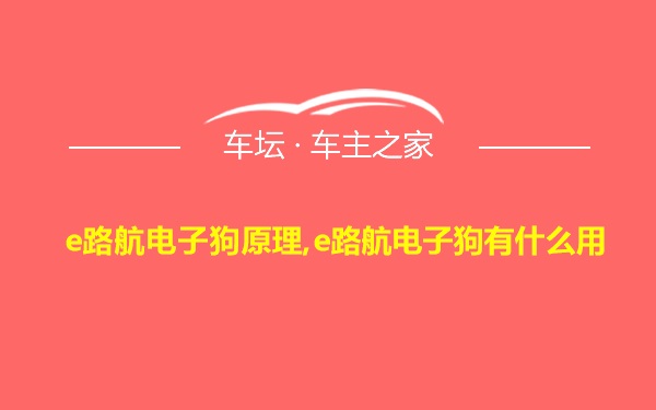 e路航电子狗原理,e路航电子狗有什么用