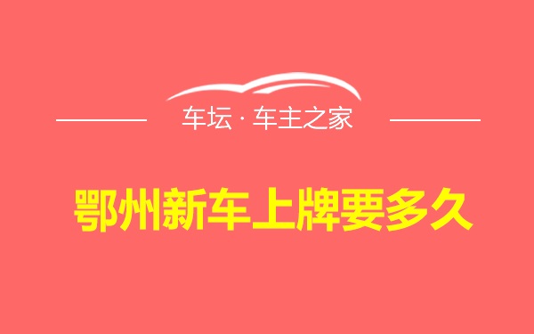 鄂州新车上牌要多久