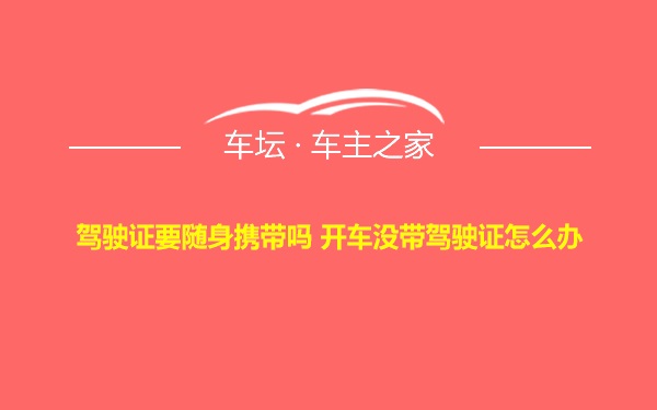 驾驶证要随身携带吗 开车没带驾驶证怎么办