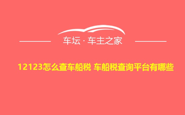 12123怎么查车船税 车船税查询平台有哪些