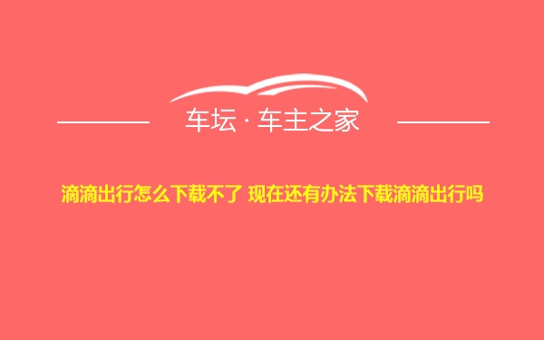 滴滴出行怎么下载不了 现在还有办法下载滴滴出行吗