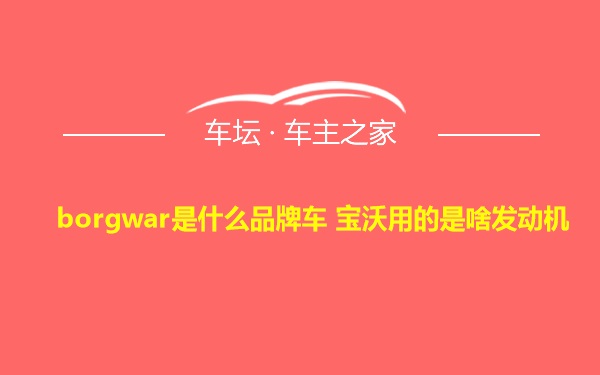 borgwar是什么品牌车 宝沃用的是啥发动机