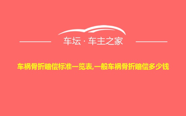 车祸骨折赔偿标准一览表,一般车祸骨折赔偿多少钱