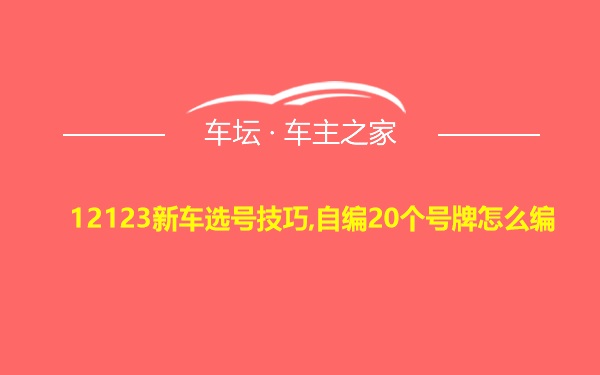 12123新车选号技巧,自编20个号牌怎么编