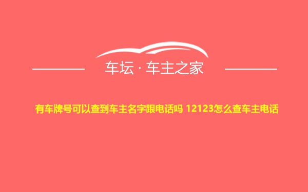 有车牌号可以查到车主名字跟电话吗 12123怎么查车主电话