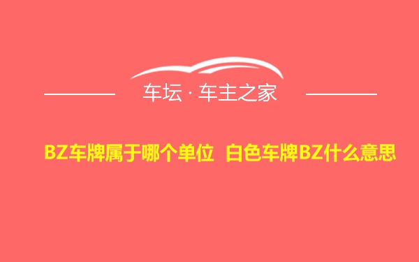 BZ车牌属于哪个单位 白色车牌BZ什么意思