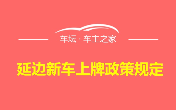 延边新车上牌政策规定