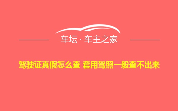 驾驶证真假怎么查 套用驾照一般查不出来