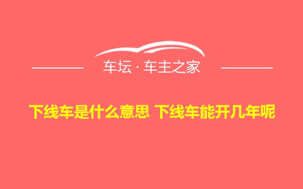 下线车是什么意思 下线车能开几年呢