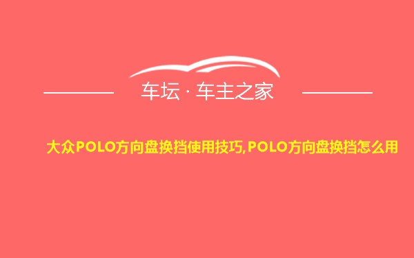 大众POLO方向盘换挡使用技巧,POLO方向盘换挡怎么用