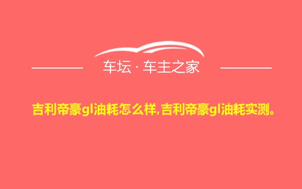 吉利帝豪gl油耗怎么样,吉利帝豪gl油耗实测。