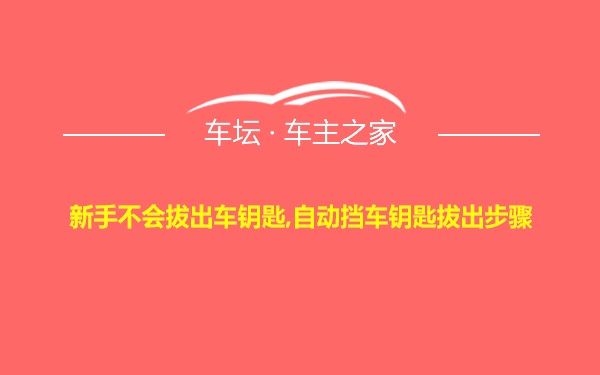 新手不会拔出车钥匙,自动挡车钥匙拔出步骤