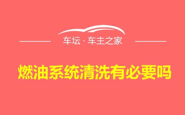 燃油系统清洗有必要吗