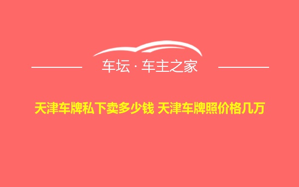 天津车牌私下卖多少钱 天津车牌照价格几万