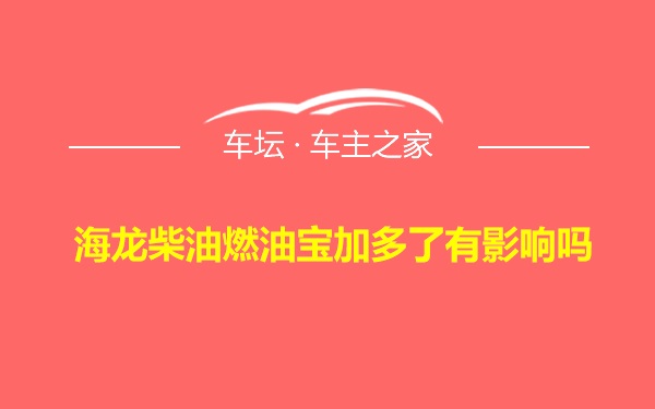 海龙柴油燃油宝加多了有影响吗