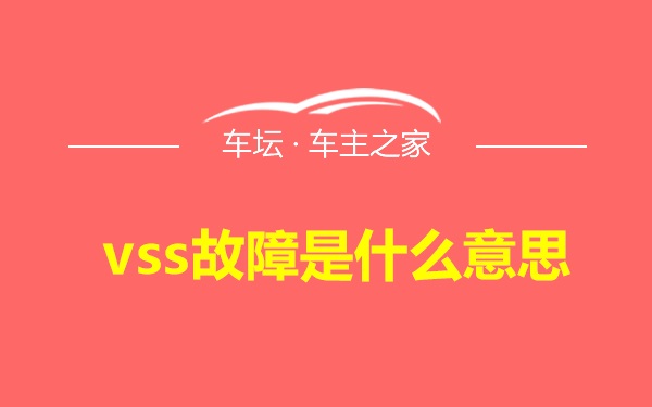 vss故障是什么意思