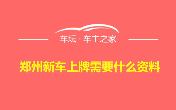 郑州新车上牌需要什么资料