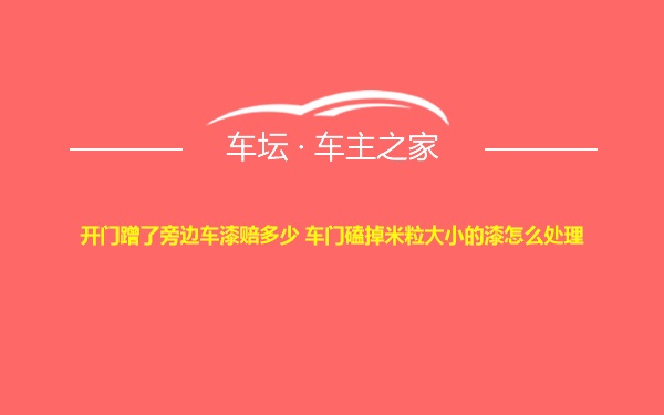 开门蹭了旁边车漆赔多少 车门磕掉米粒大小的漆怎么处理