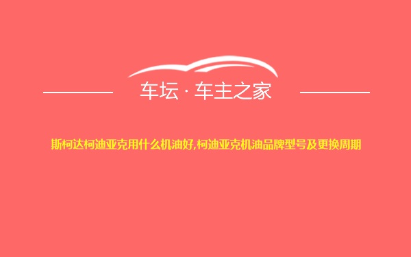 斯柯达柯迪亚克用什么机油好,柯迪亚克机油品牌型号及更换周期