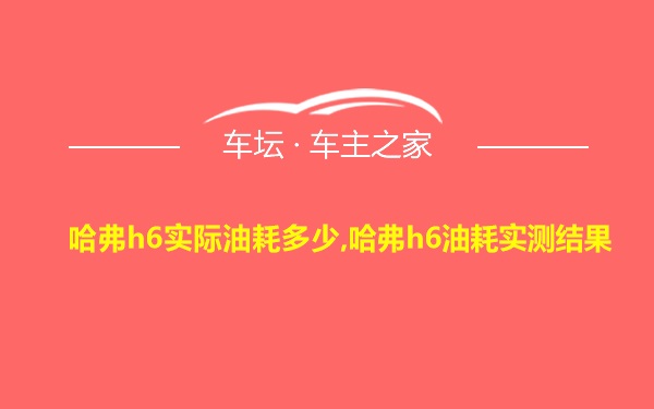 哈弗h6实际油耗多少,哈弗h6油耗实测结果