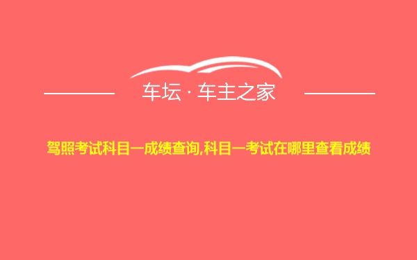 驾照考试科目一成绩查询,科目一考试在哪里查看成绩