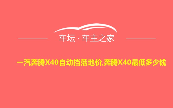 一汽奔腾X40自动挡落地价,奔腾X40最低多少钱