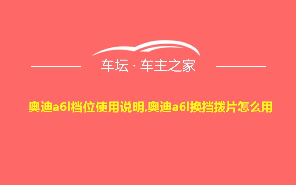 奥迪a6l档位使用说明,奥迪a6l换挡拨片怎么用