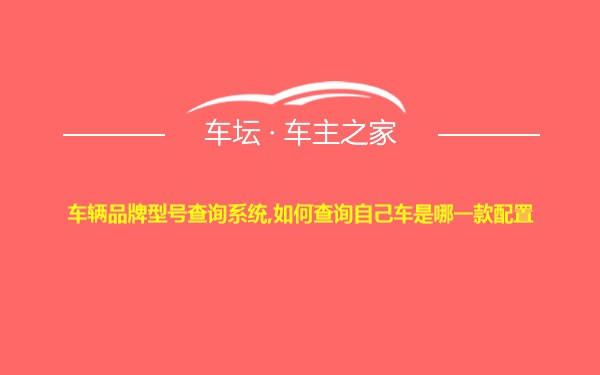 车辆品牌型号查询系统,如何查询自己车是哪一款配置