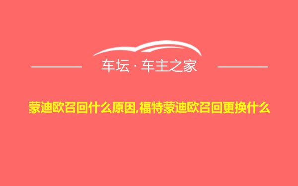 蒙迪欧召回什么原因,福特蒙迪欧召回更换什么