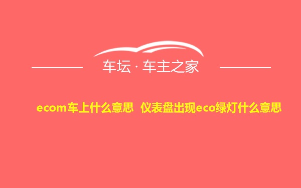 ecom车上什么意思 仪表盘出现eco绿灯什么意思