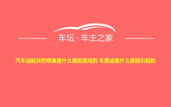 汽车油耗突然增高是什么原因造成的 车费油是什么原因引起的