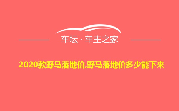 2020款野马落地价,野马落地价多少能下来